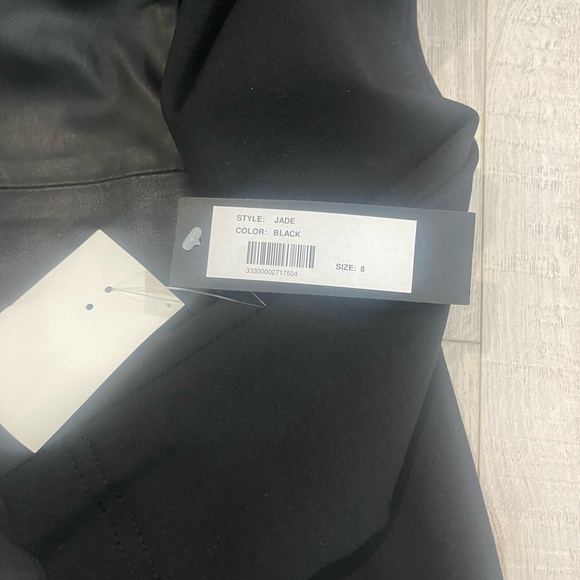 NWT SAS “Jade” black leather  dress 8 - Picture 11 of 16